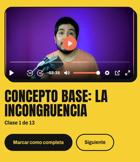 Clase reproduciéndose con los botones Marcar como completa y Siguiente